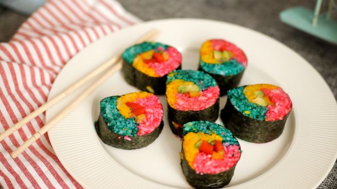 go to Wie machst du regenbogenfarbene Sushi?